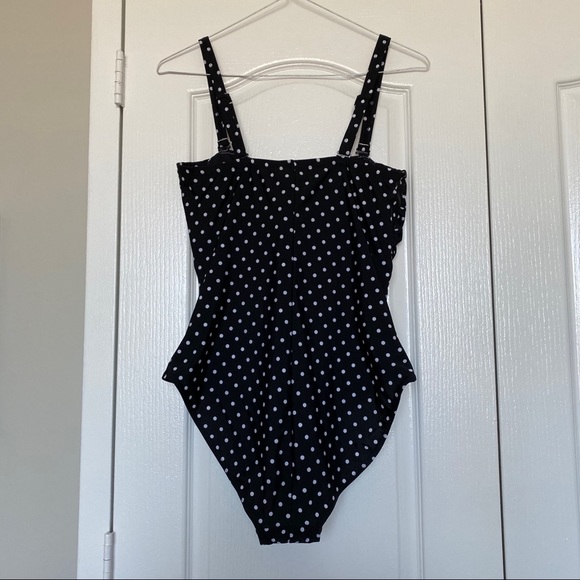 Black and White Polka Dot One Piece - Picture 2 of 3